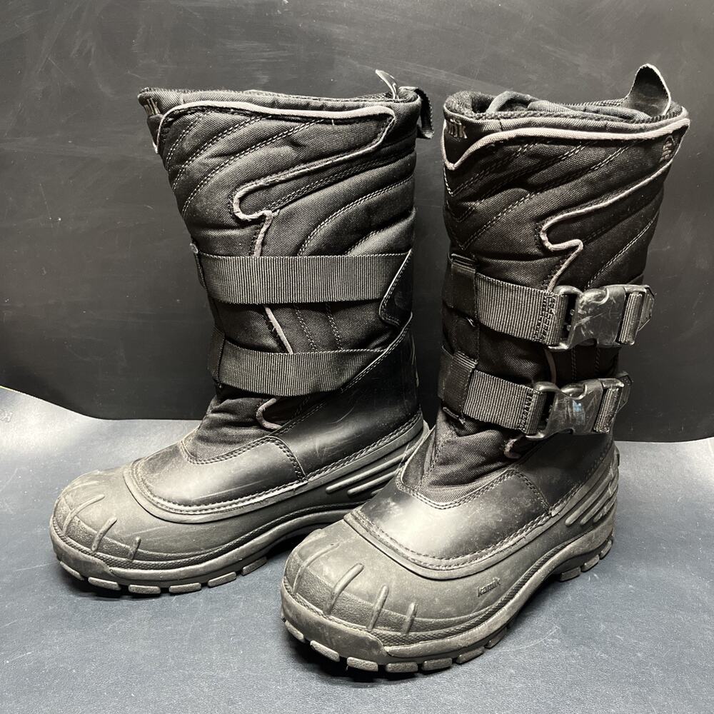 KAMIK Centigrade Winter Black Boots Size 8 NK0072X Double Buckle Ice Claw Rubber